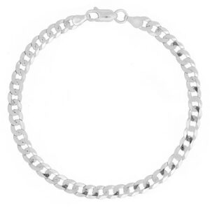 Pulseira Masculina Italiana Grumet 4,5mm De Prata 925 Maciça